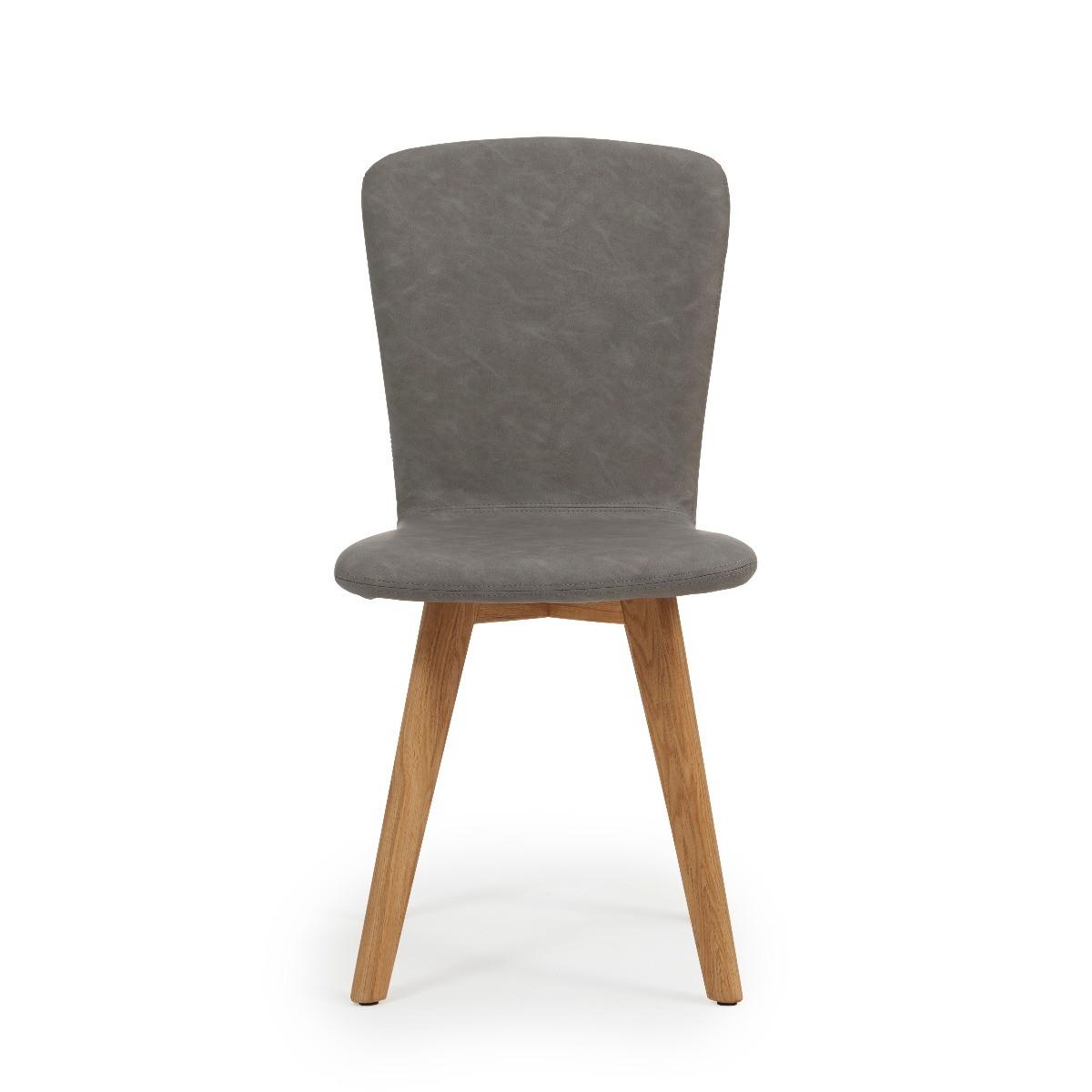 Tivoli Retro Faux Leather Grey Dining Chairs - Grey – image 2