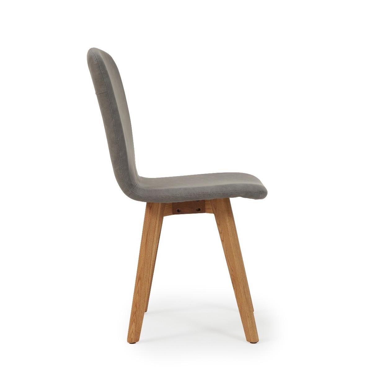 Tivoli Retro Faux Leather Grey Dining Chairs - Grey – image 5