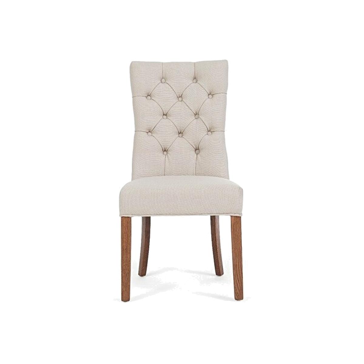 Ex-display Set of TWO Anais Cream Fabric Dark Oak Leg Dining Chairs