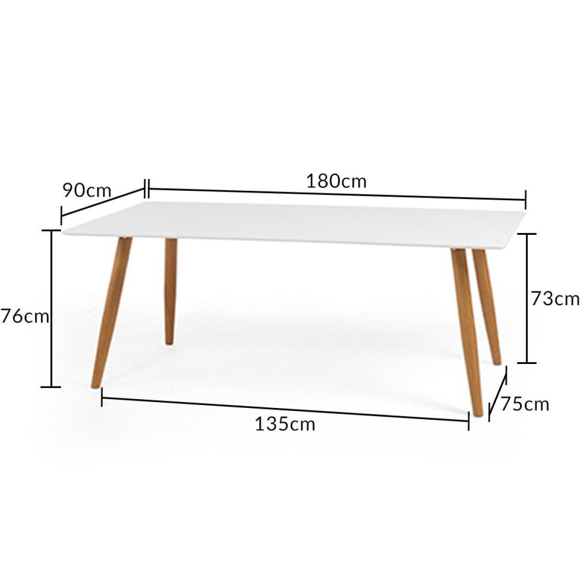 Malmo 180cm Matt White Table – image 7