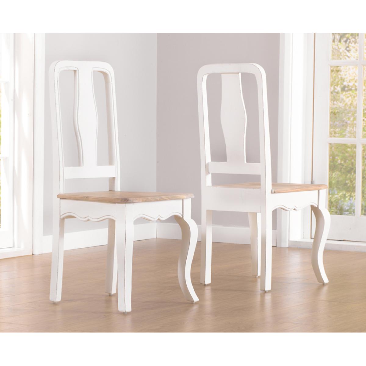Parisian 130cm Shabby Chic Dining Table with Chairs and Benches - White, 2 Chairs – image 7
