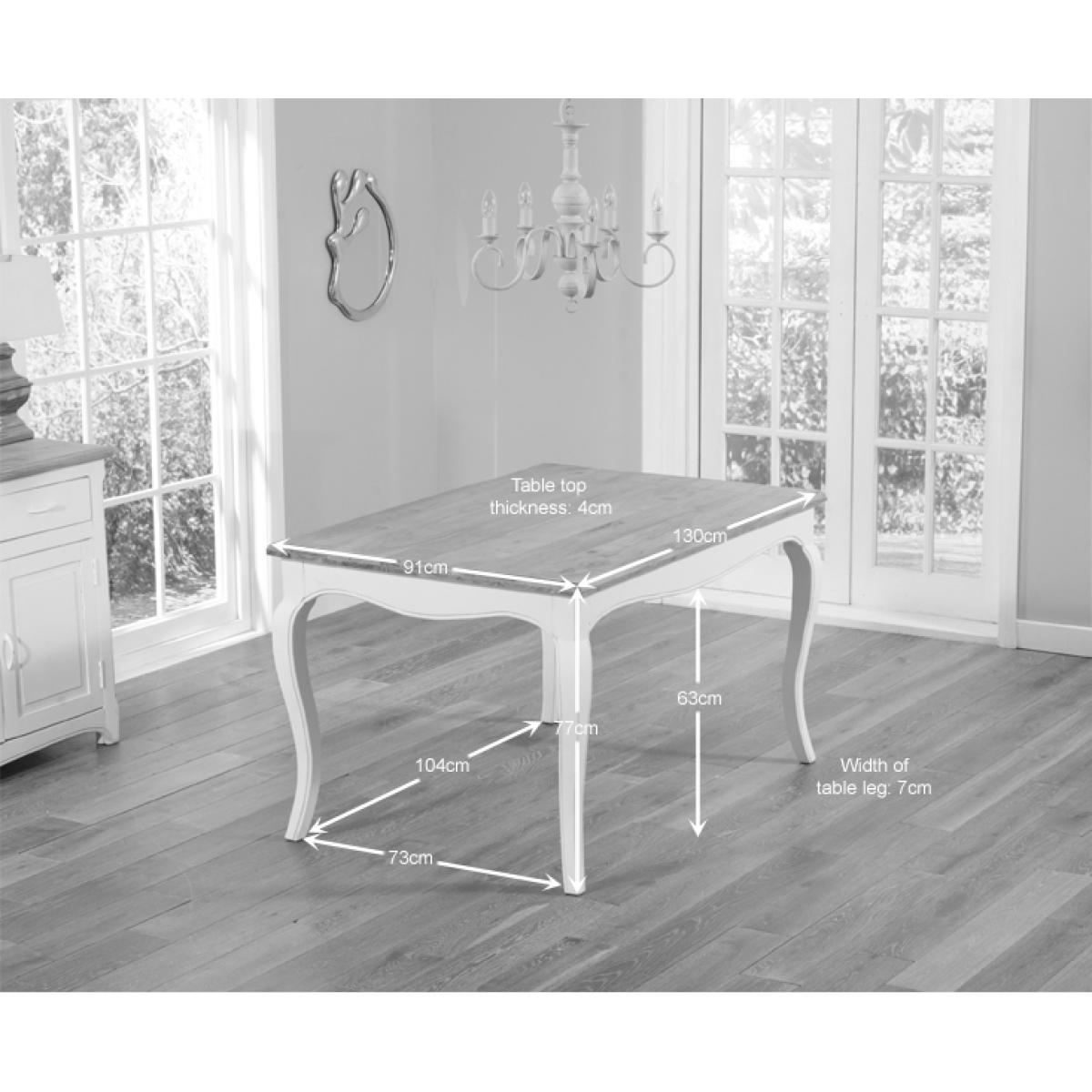 Parisian 130cm Shabby Chic Dining Table with Chairs and Benches - White, 2 Chairs – image 9