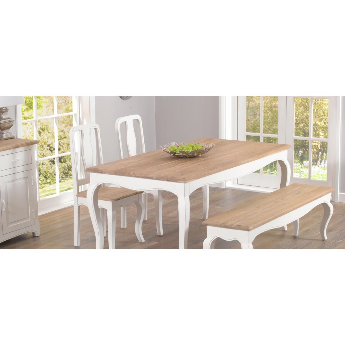 Parisian 130cm Shabby Chic Dining Table with Chairs and Benches - White, 2 Chairs – image 10