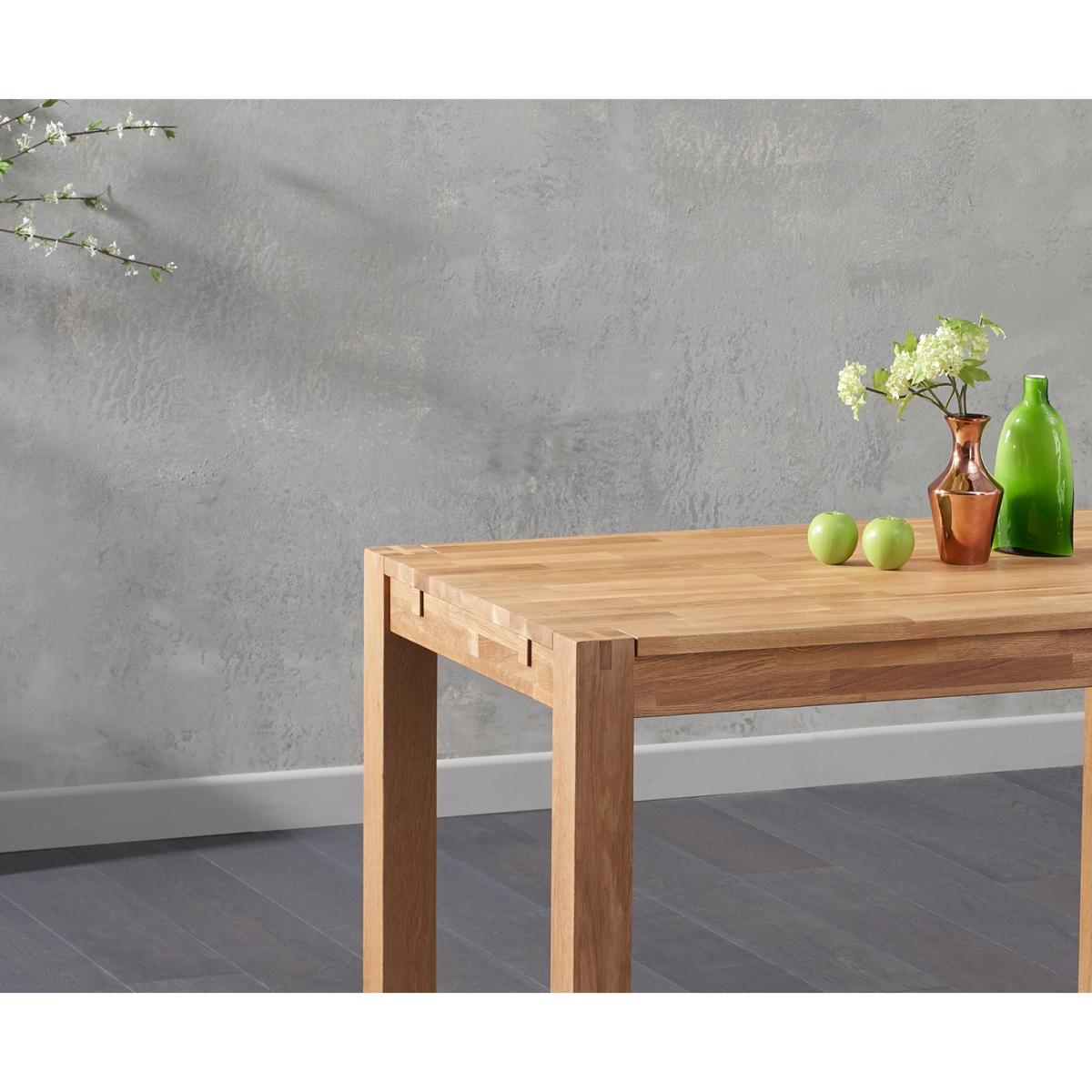 Verona 120cm Solid Oak Extending Dining Table with Halifax Faux Leather Chairs - Grey, 4 Chairs – image 6