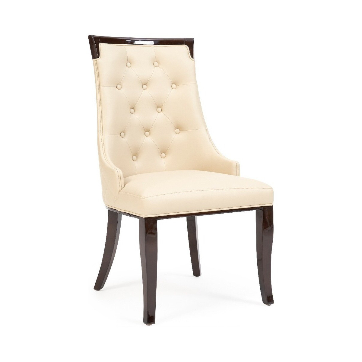 Angelica Cream Faux Leather Dining Chairs – image 1
