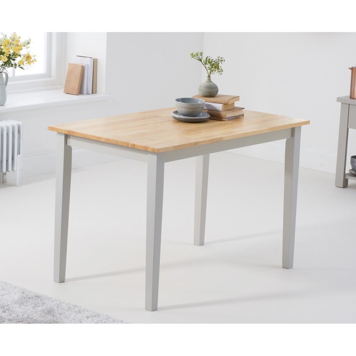 Chiltern 114cm Oak and Grey Table with Chiltern Chairs with Grey Fabric Seats - Grey, 4 Chairs – image 4
