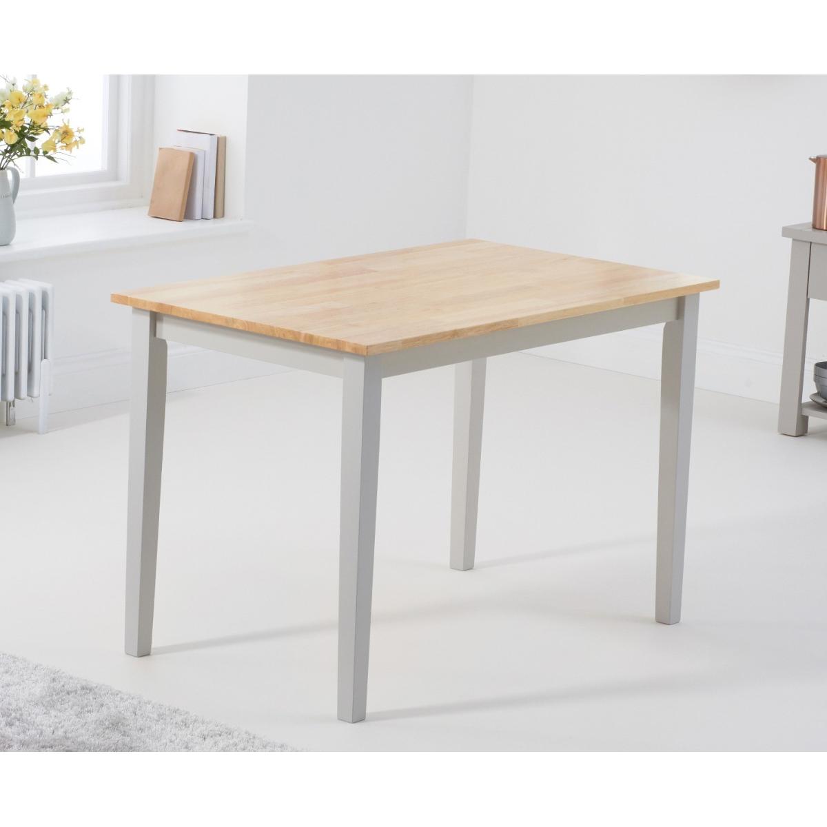 Chiltern 114cm Oak and Grey Table with Chiltern Chairs with Grey Fabric Seats - Grey, 4 Chairs – image 5