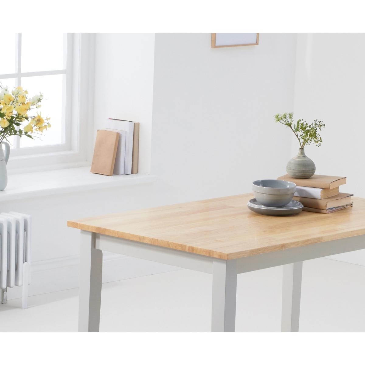 Chiltern 114cm Oak and Grey Table with Chiltern Chairs with Grey Fabric Seats - Grey, 4 Chairs – image 6