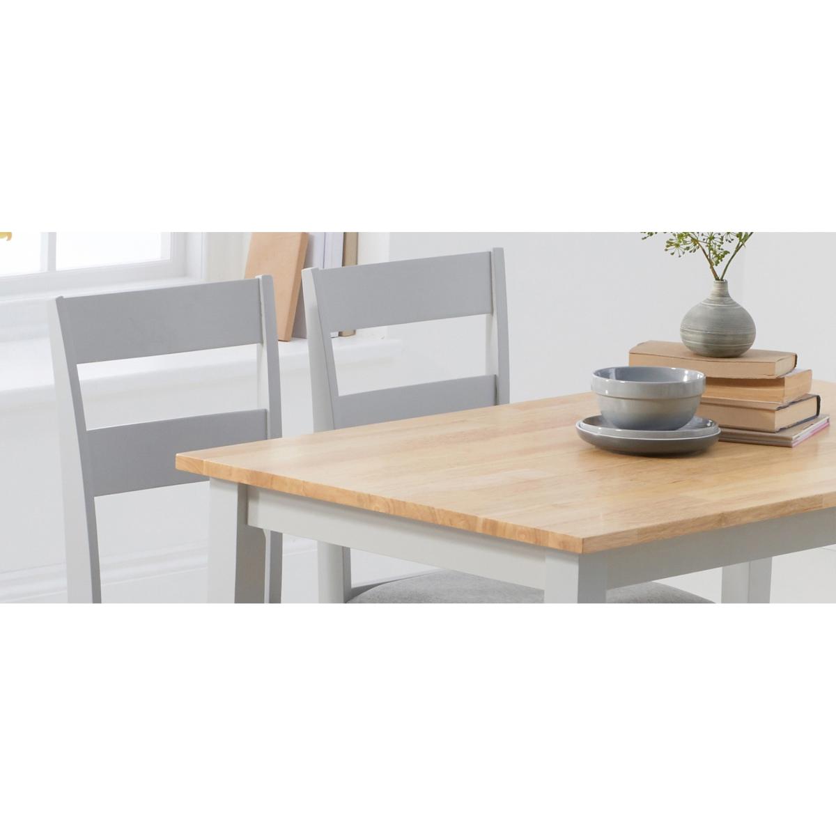 Chiltern 114cm Oak and Grey Table with Chiltern Chairs with Grey Fabric Seats - Grey, 4 Chairs – image 8