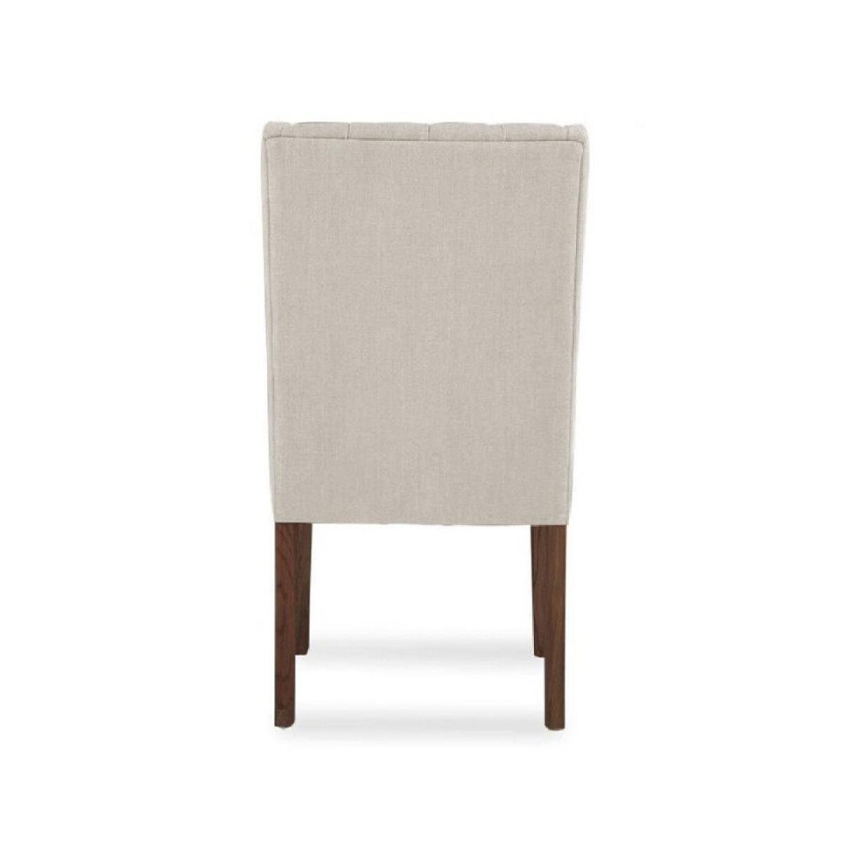 Darcy Cream Fabric Dark Oak Leg Dining Chairs – image 5