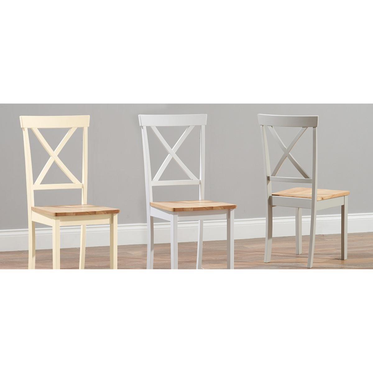 Epsom 90cm Oak and Cream Dining Table with Chairs - Cream, 2 Chairs – image 13