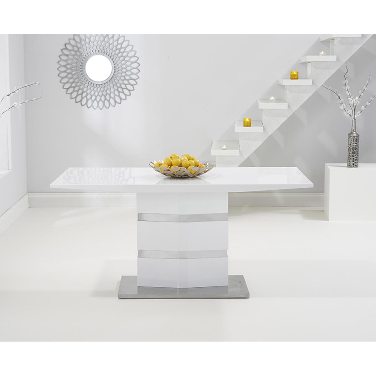 Serena 160cm White High Gloss Dining Table with Malaga Chairs – image 5