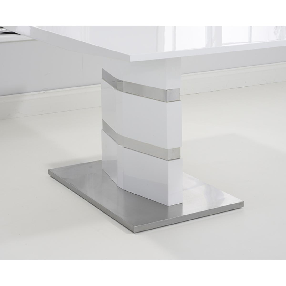 Serena 160cm White High Gloss Dining Table with Malaga Chairs – image 6
