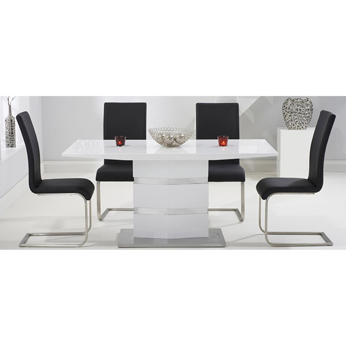 Serena 160cm White High Gloss Dining Table with Malaga Chairs – image 10