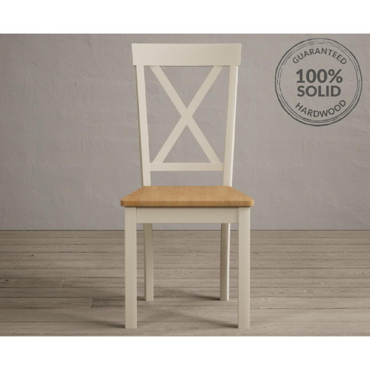 Hertford Cream Dining Chairs with Oak Seat Pad – image 2