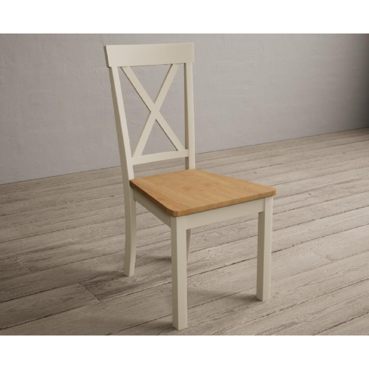 Hertford Cream Dining Chairs with Oak Seat Pad – image 3
