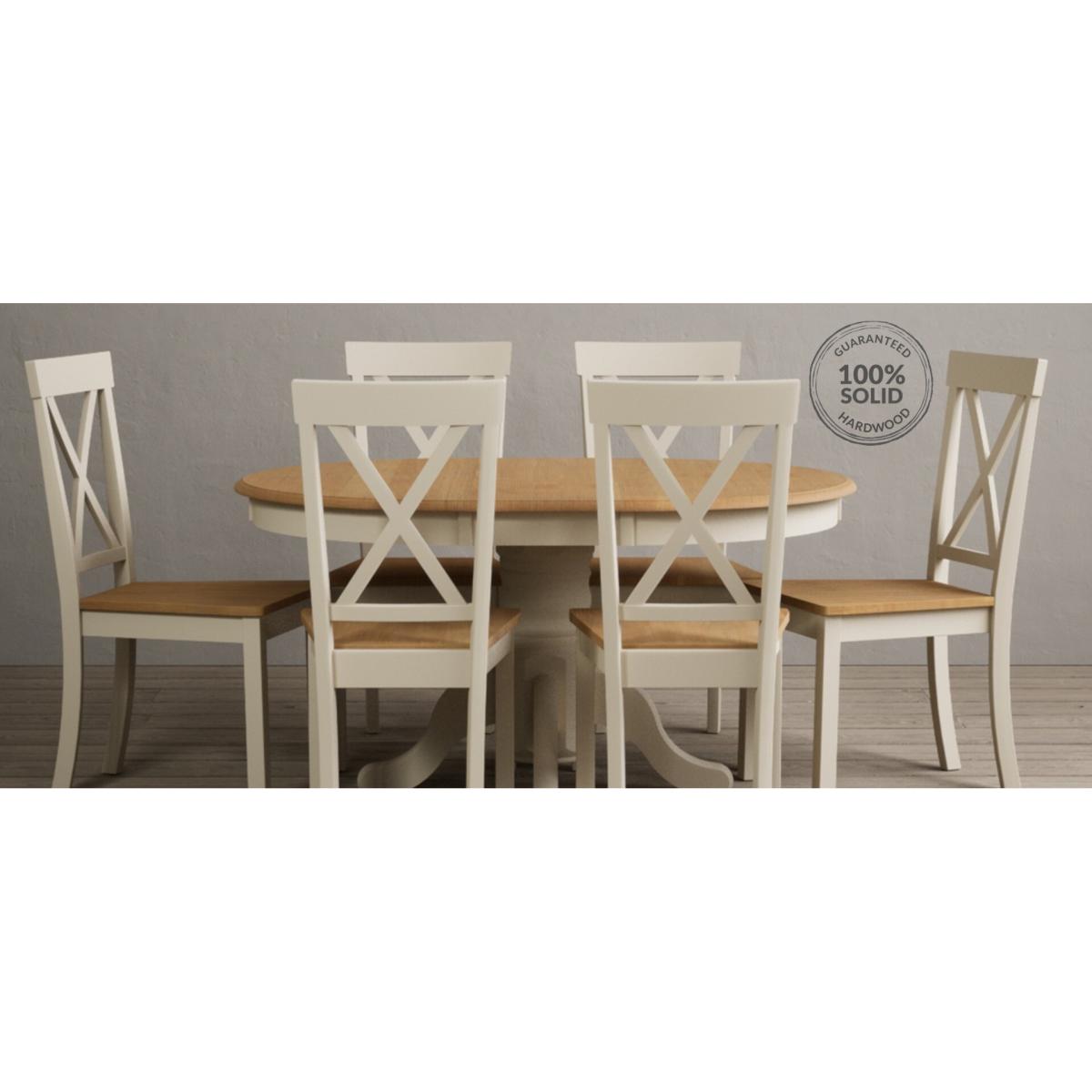Hertford Cream Dining Chairs with Oak Seat Pad – image 7