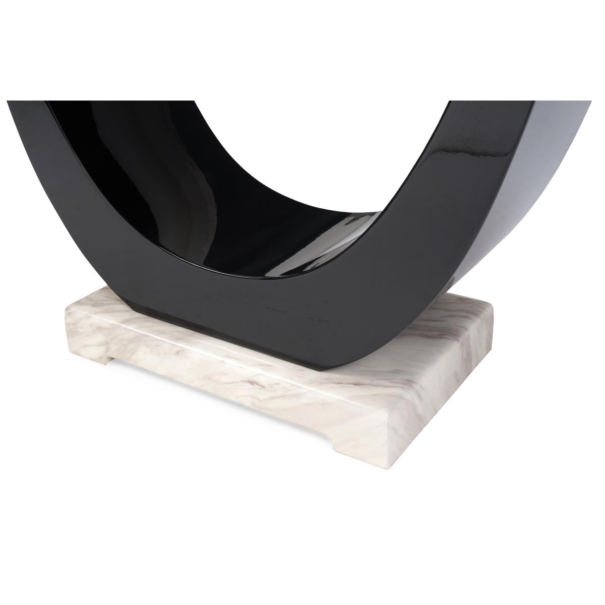 Raphael 170cm Cream and Black Pedestal Marble Dining Table with Raphael Chairs – image 9
