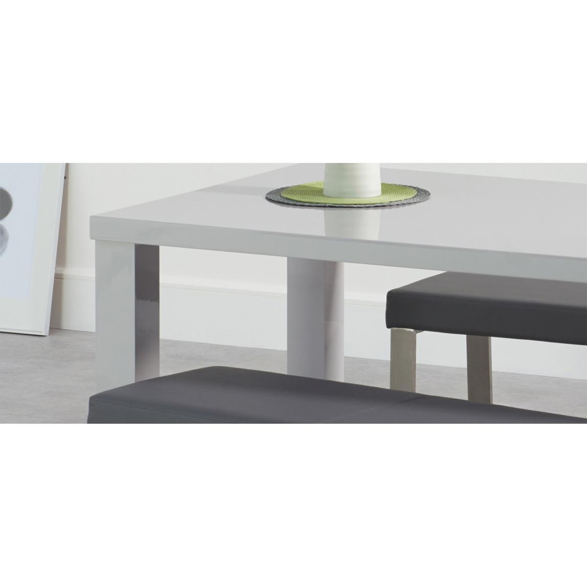 Atlanta 160cm Light Grey High Gloss Dining Table with Atlanta Benches – image 7