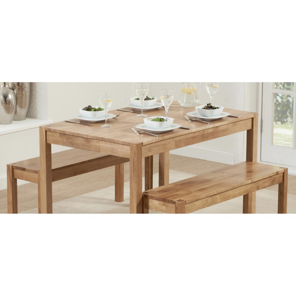 Oxford 120cm Solid Oak Dining Table with Benches – image 15