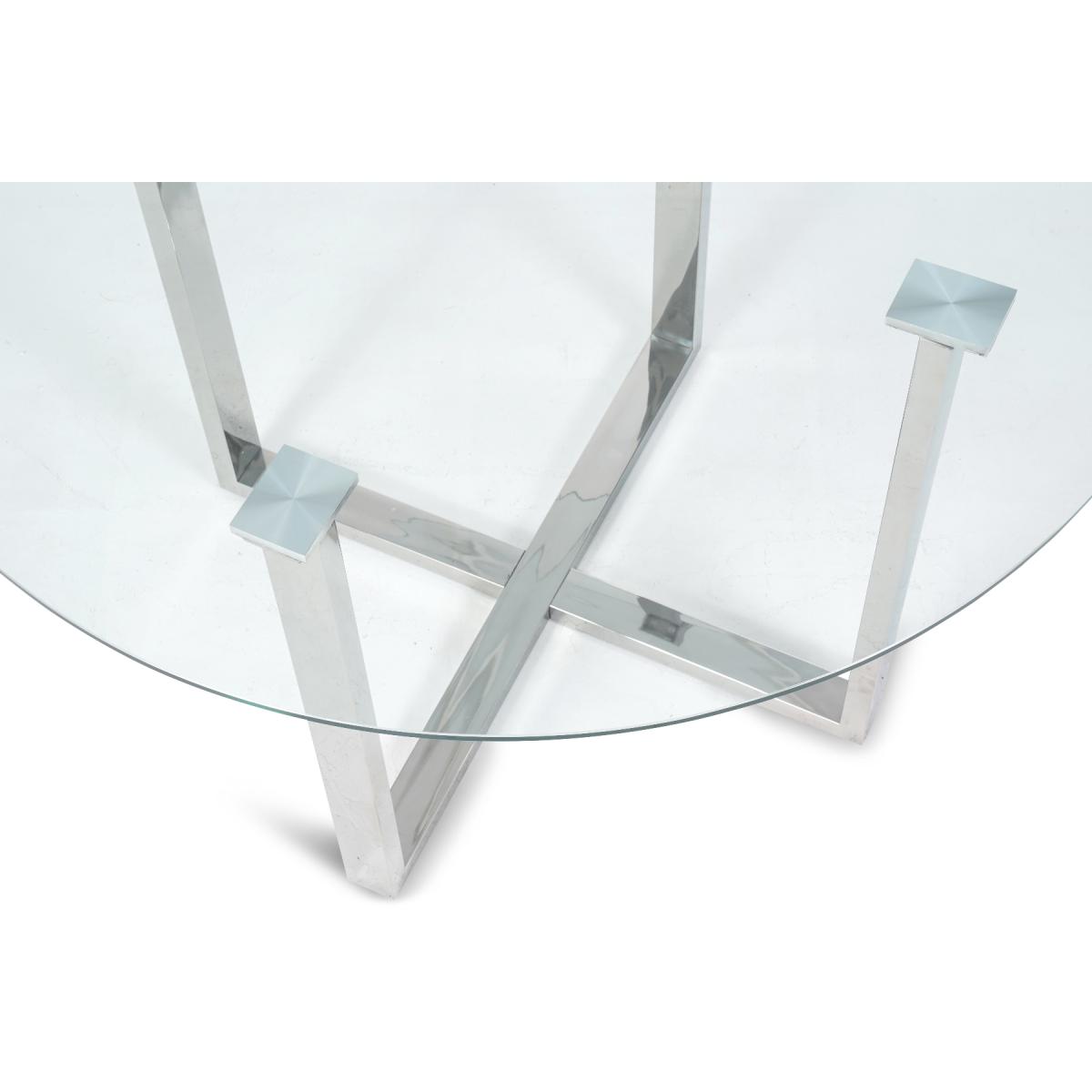 Vaso 120cm Round Glass Dining Table with Cavello Chairs - Ivory, 4 Chairs – image 12