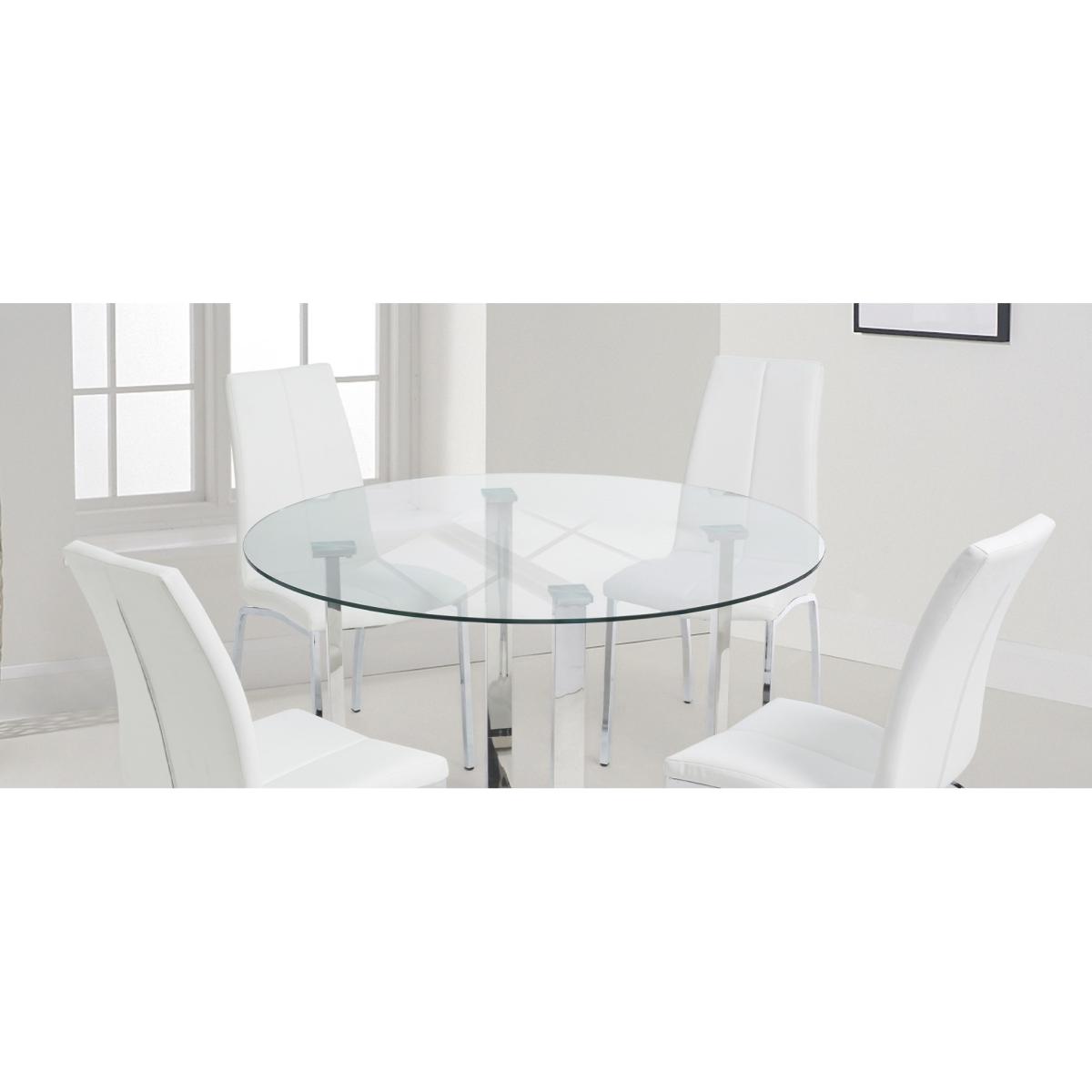 Vaso 120cm Round Glass Dining Table with Cavello Chairs - Ivory, 4 Chairs – image 16