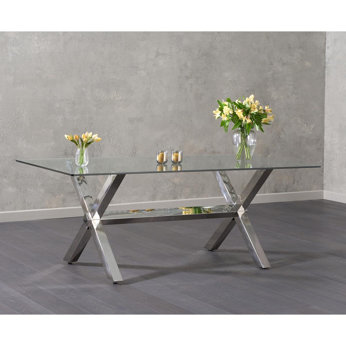 Renzo 200cm Glass Dining Table with Hampstead Z Chairs – image 3