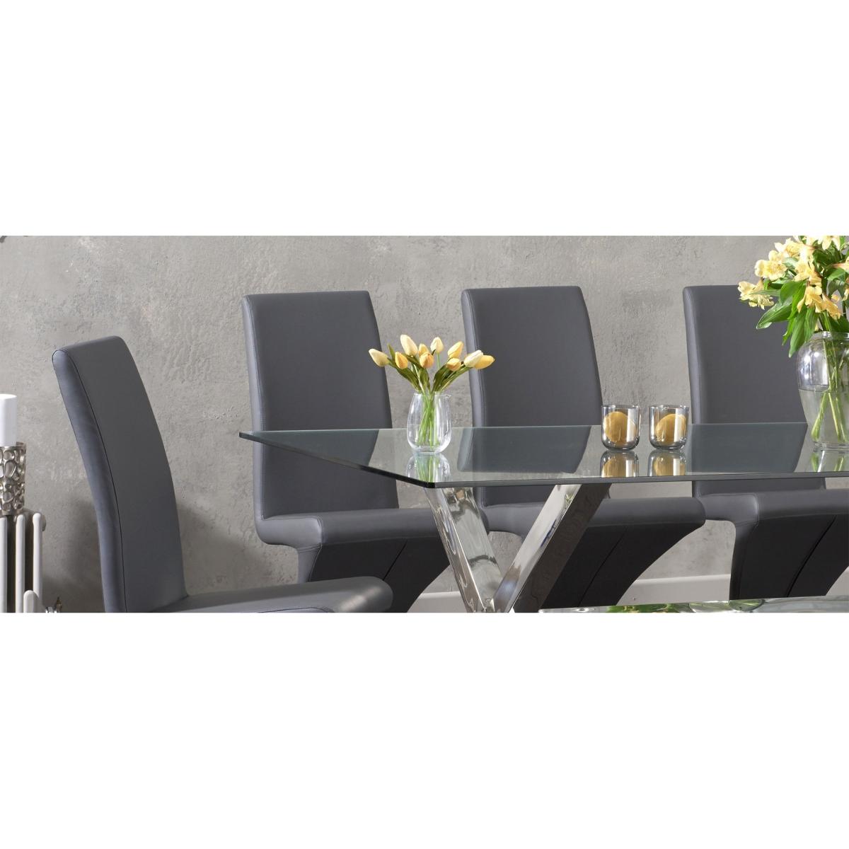 Renzo 200cm Glass Dining Table with Hampstead Z Chairs – image 9