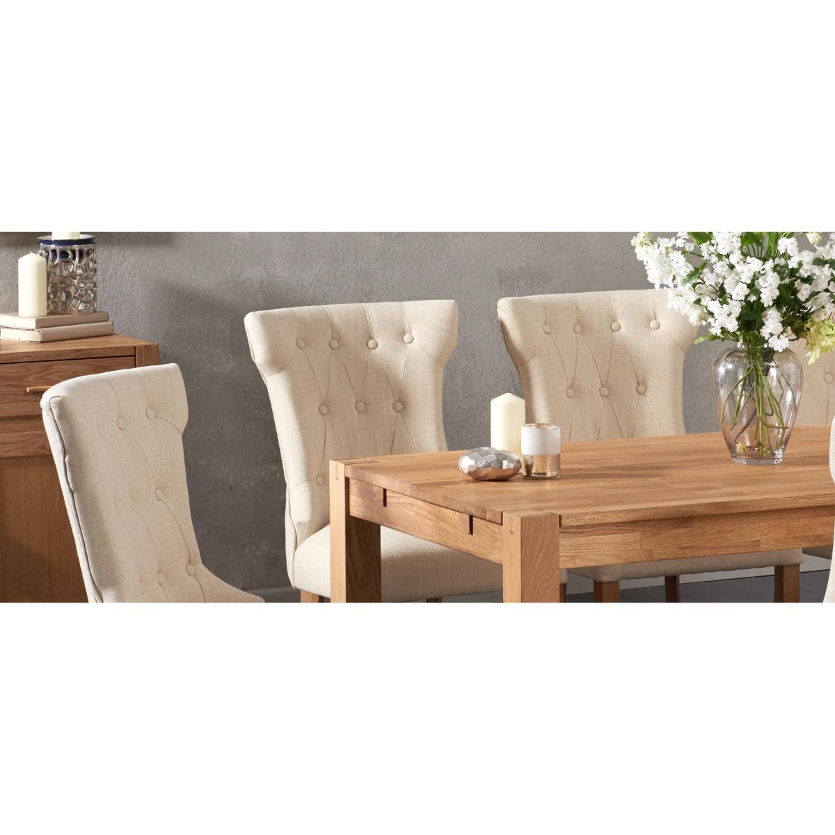 Verona 150cm Solid Oak Dining Table with Camille Fabric Chairs – image 6