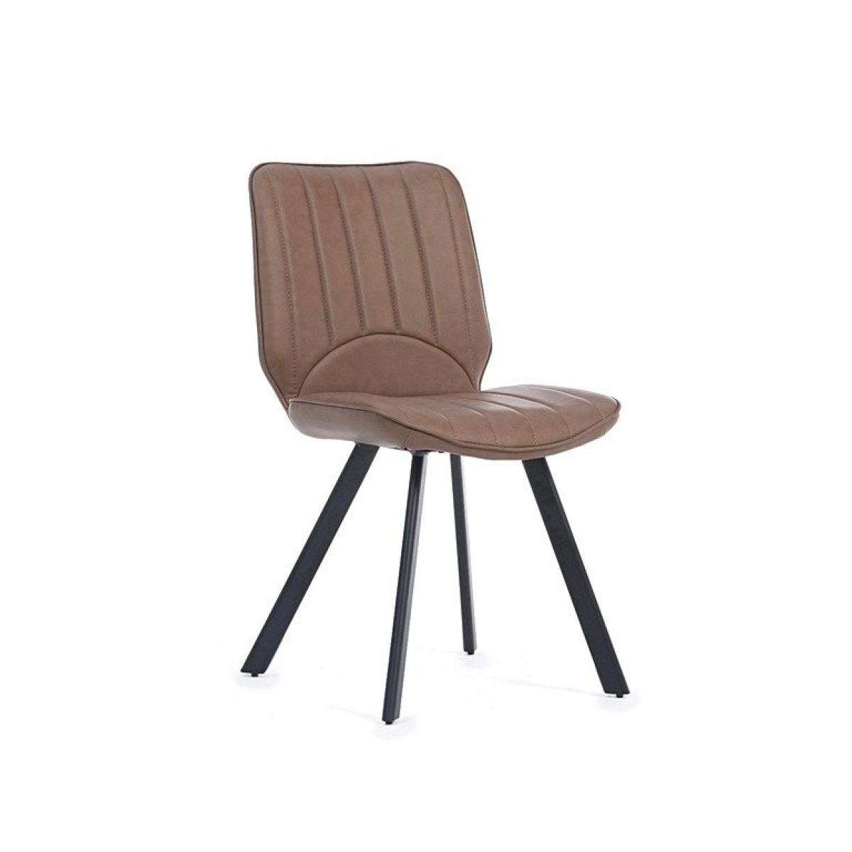 Ex-display Set of TWO Dexter Brown Faux Leather Dining Chairs – image 3