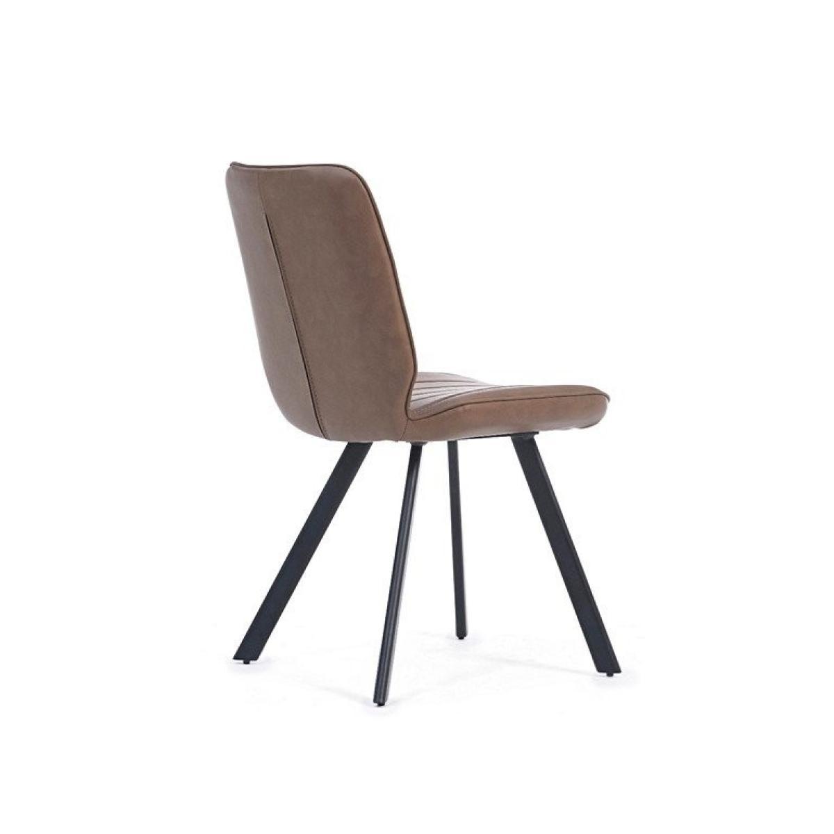 Ex-display Set of TWO Dexter Brown Faux Leather Dining Chairs – image 4
