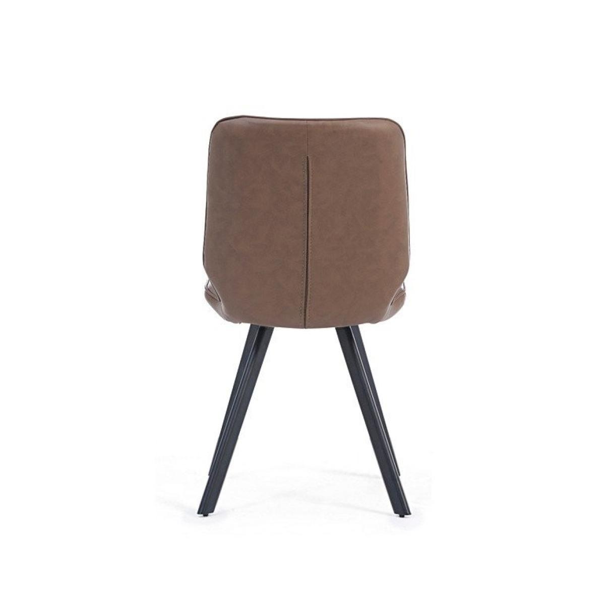 Ex-display Set of TWO Dexter Brown Faux Leather Dining Chairs – image 5