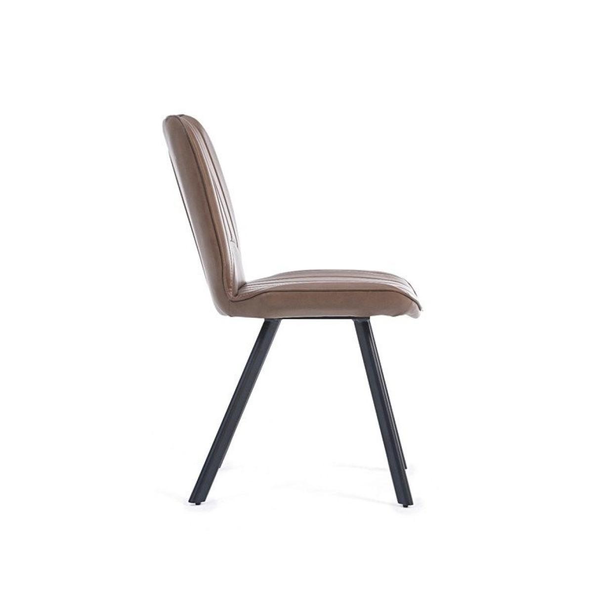 Ex-display Set of TWO Dexter Brown Faux Leather Dining Chairs – image 6