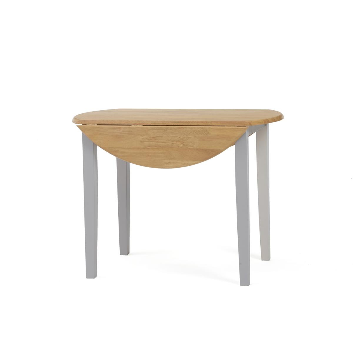Genoa Oak and Grey 100cm Drop Leaf Extending Dining Table and Chairs - Oak and Grey, 2 Chairs – image 12