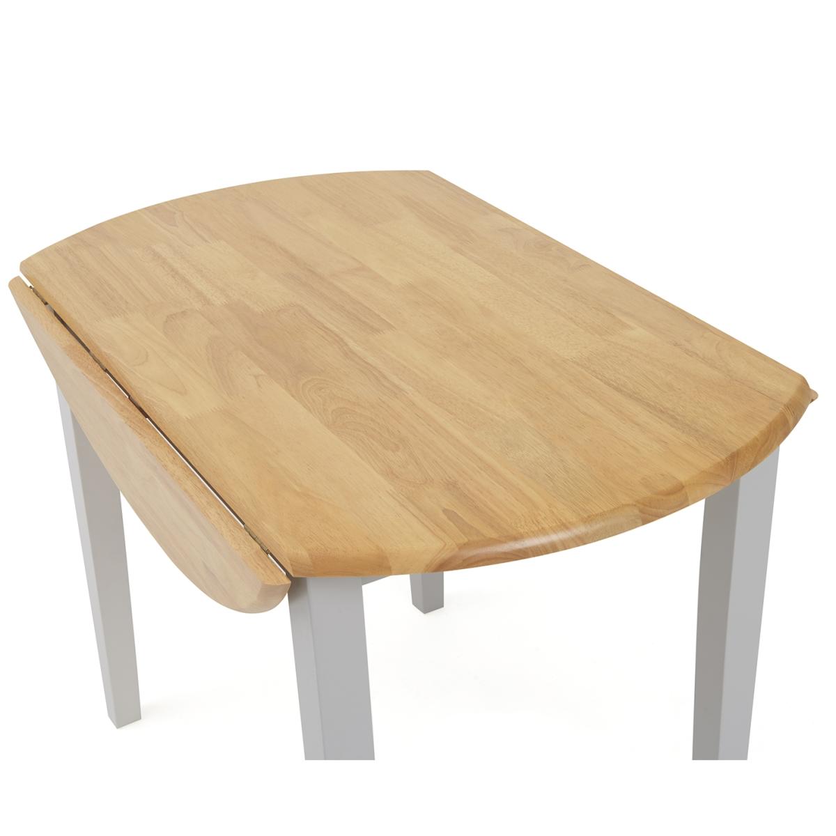 Genoa Oak and Grey 100cm Drop Leaf Extending Dining Table and Chairs - Oak and Grey, 2 Chairs – image 15