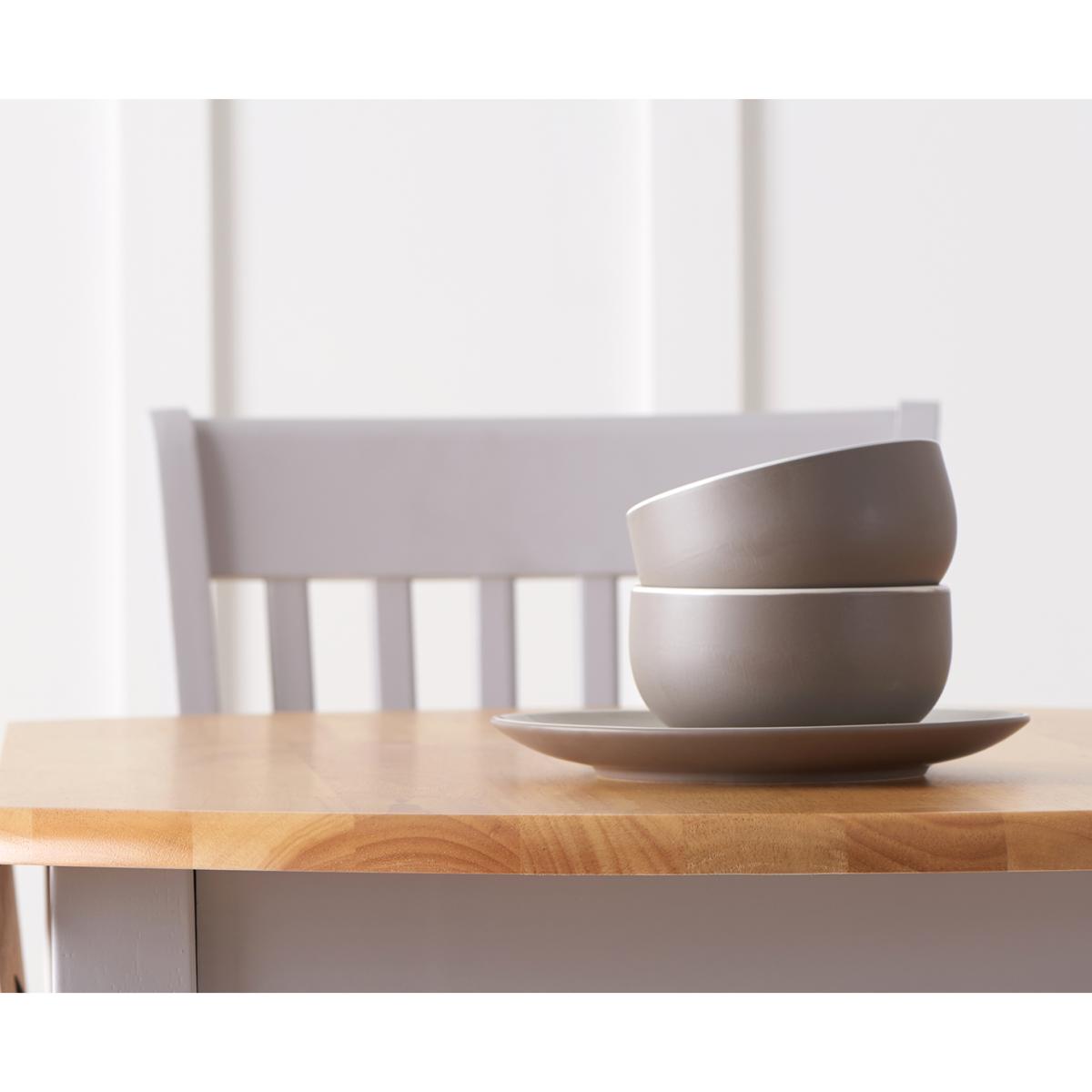 Genoa Oak and Grey 100cm Drop Leaf Extending Dining Table and Chairs - Oak and Grey, 2 Chairs – image 7