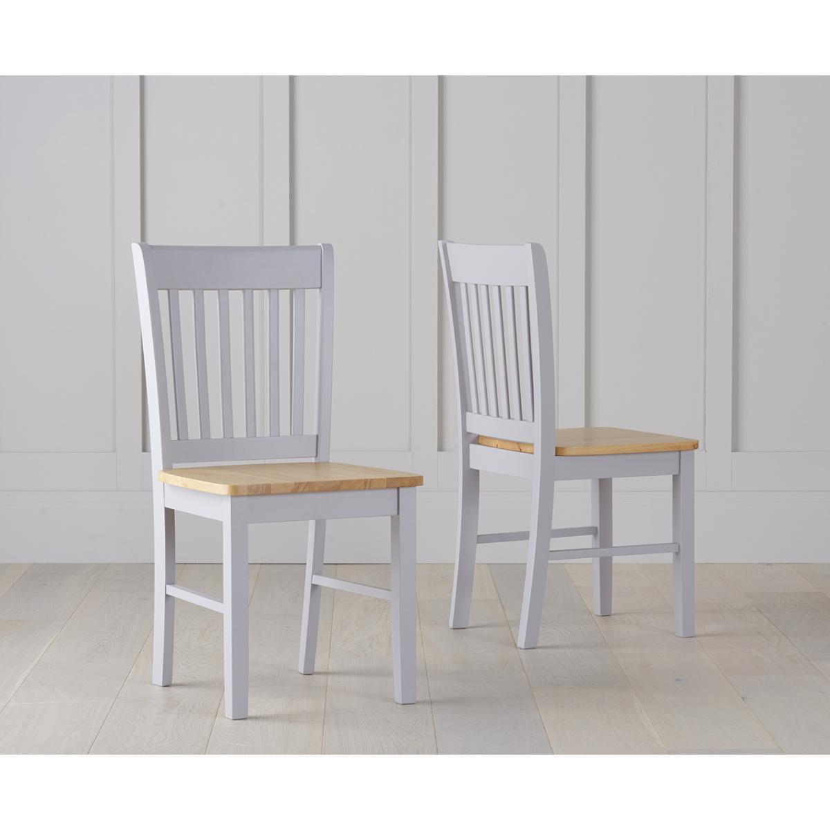 Genoa Oak and Grey 100cm Drop Leaf Extending Dining Table and Chairs - Oak and Grey, 2 Chairs – image 9