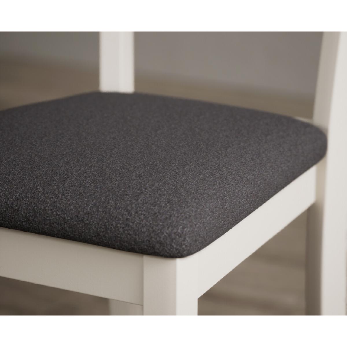 Kendal Cream Painted Dining Chairs with Charcoal Grey Fabric Seat Pad – image 3