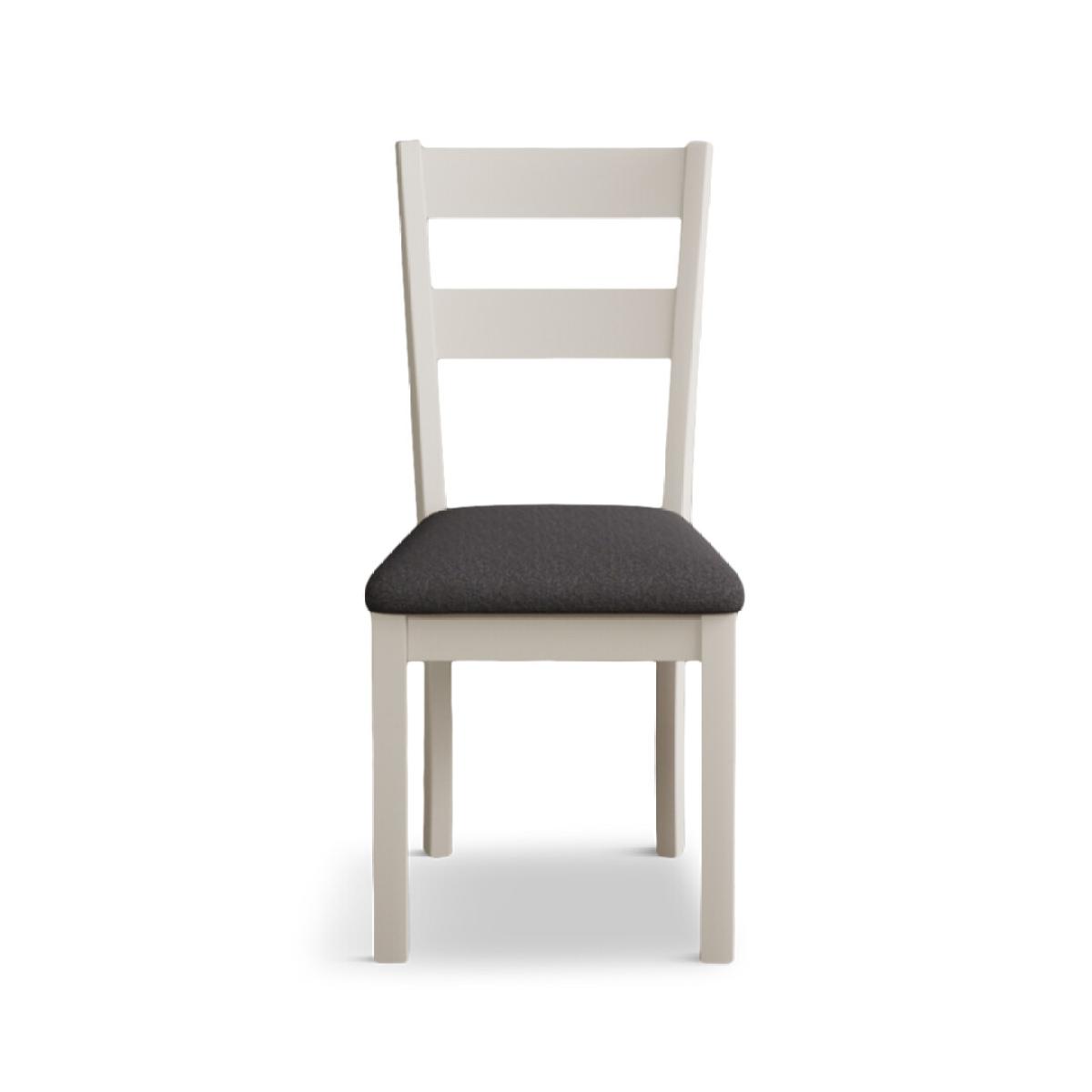 Kendal Cream Painted Dining Chairs with Charcoal Grey Fabric Seat Pad – image 4