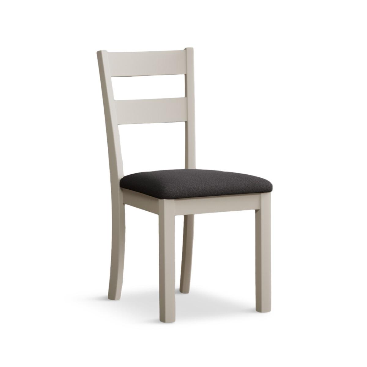 Kendal Cream Painted Dining Chairs with Charcoal Grey Fabric Seat Pad – image 5