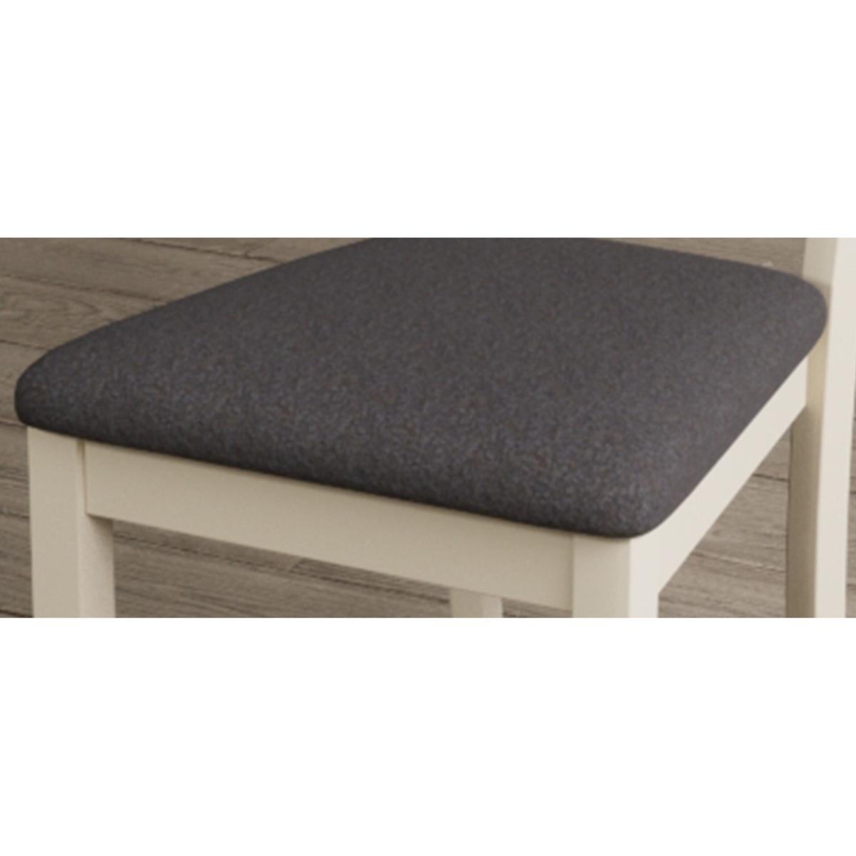 Kendal Cream Painted Dining Chairs with Charcoal Grey Fabric Seat Pad – image 8