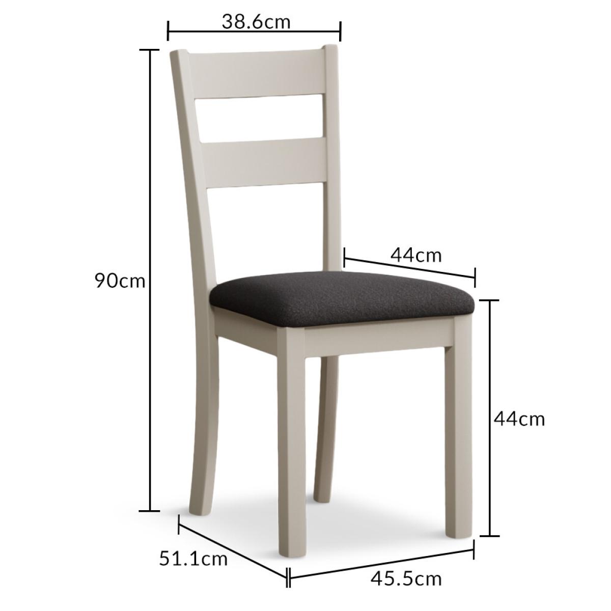 Kendal Cream Painted Dining Chairs with Charcoal Grey Fabric Seat Pad – image 9