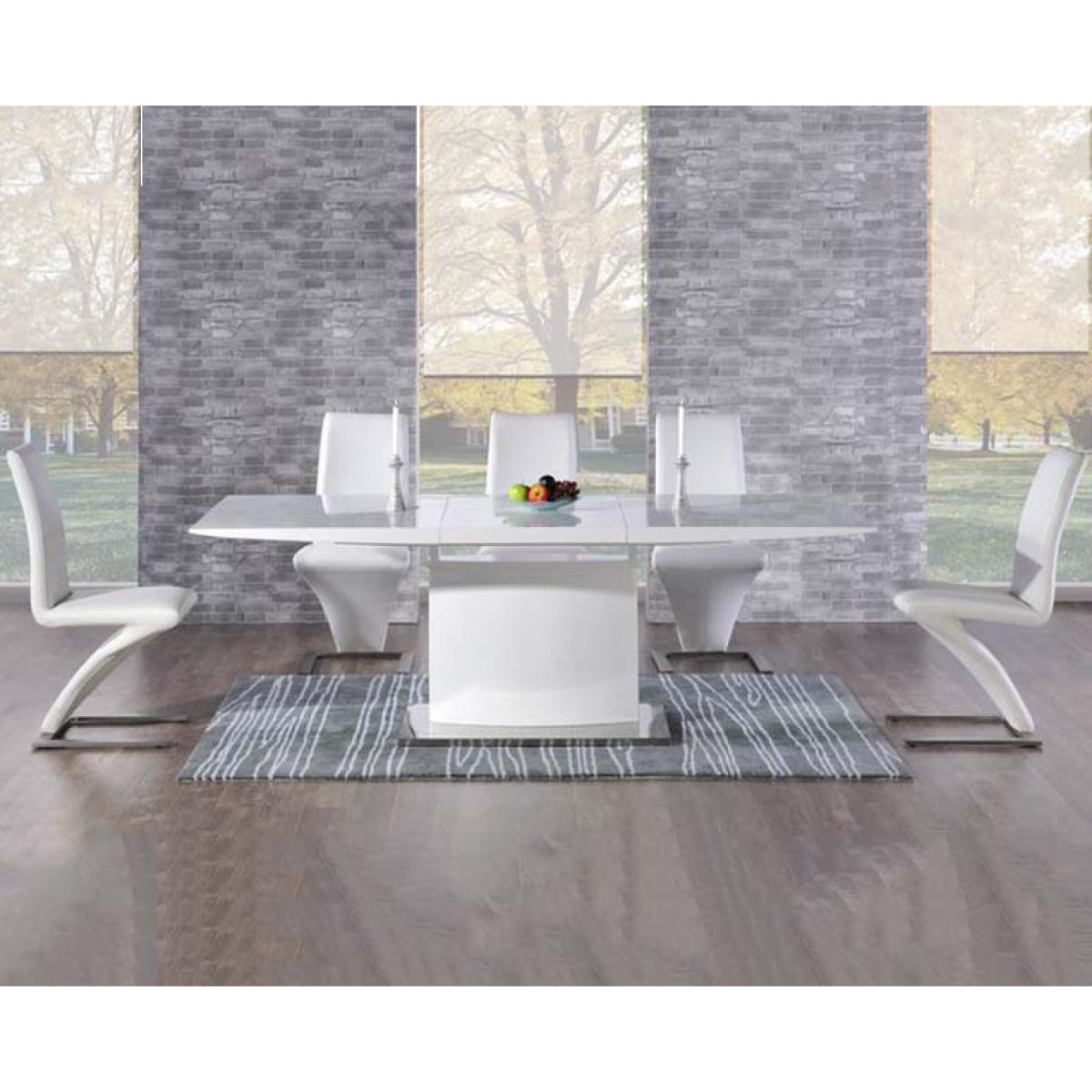 Hailey 160cm White High Gloss Extending Dining Table with Hampstead Z Chairs – image 2