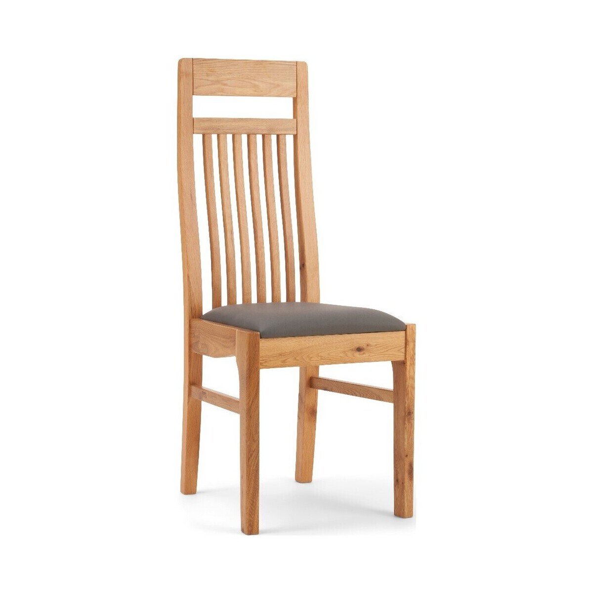 Monaco Solid Oak and Grey Chairs - Grey, 2 Chairs – image 1