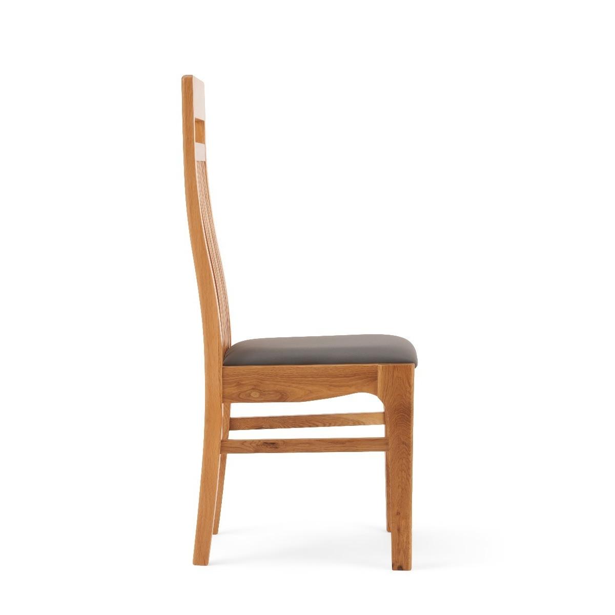 Ex-display Set of TWO Monaco Solid Oak and Grey Chairs – image 4