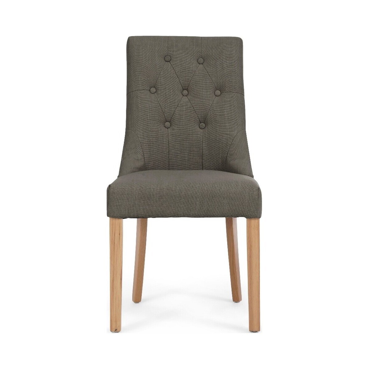 Pacific Grey Fabric Oak Leg Dining Chairs – image 2