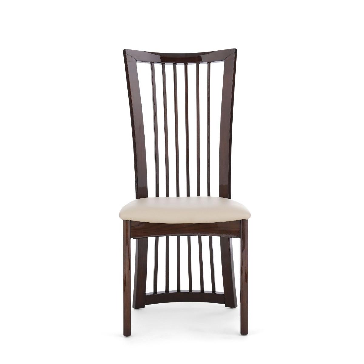 Reni Solid Wood and Leather Dining Chairs - Cream – image 2