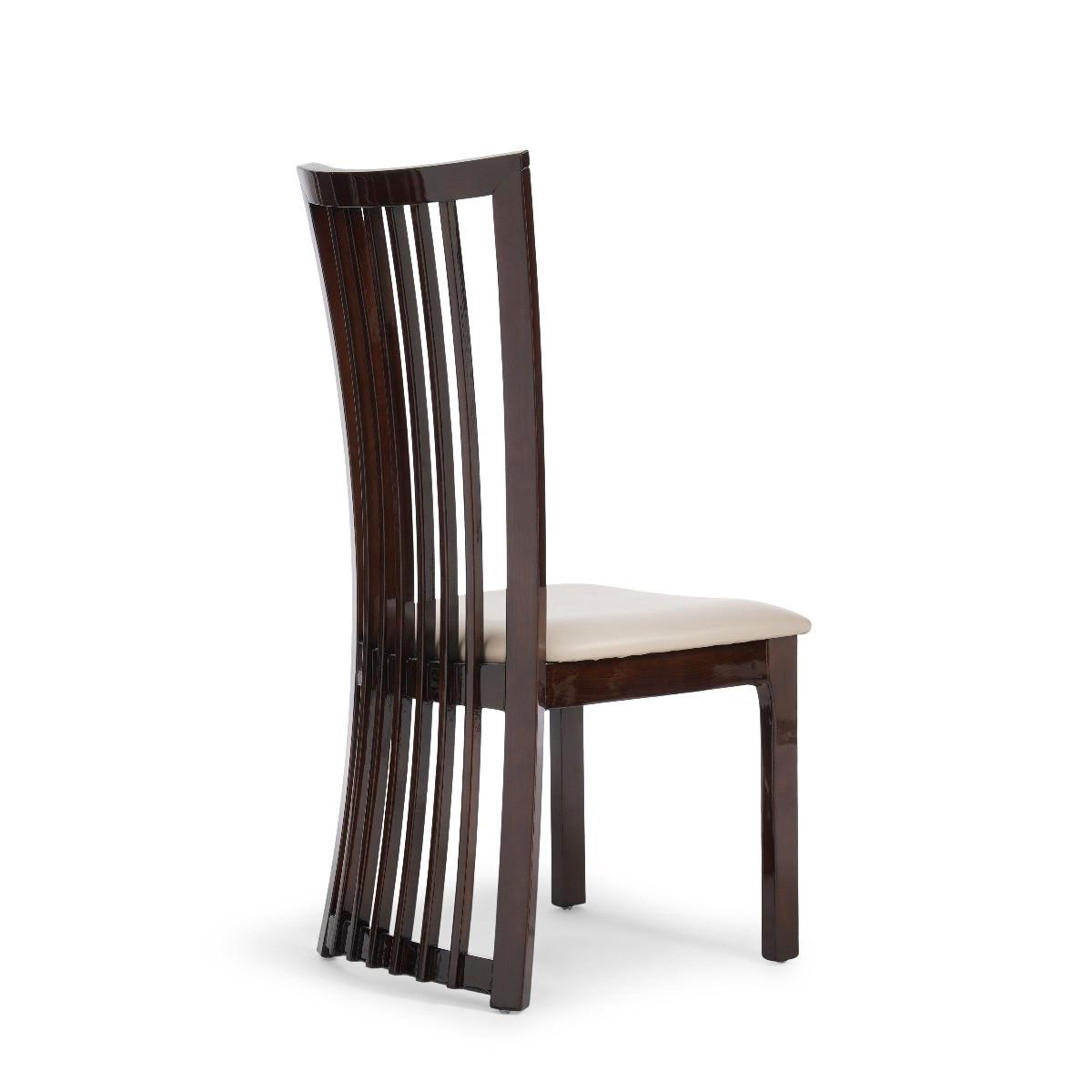 Reni Solid Wood and Leather Dining Chairs - Cream – image 4