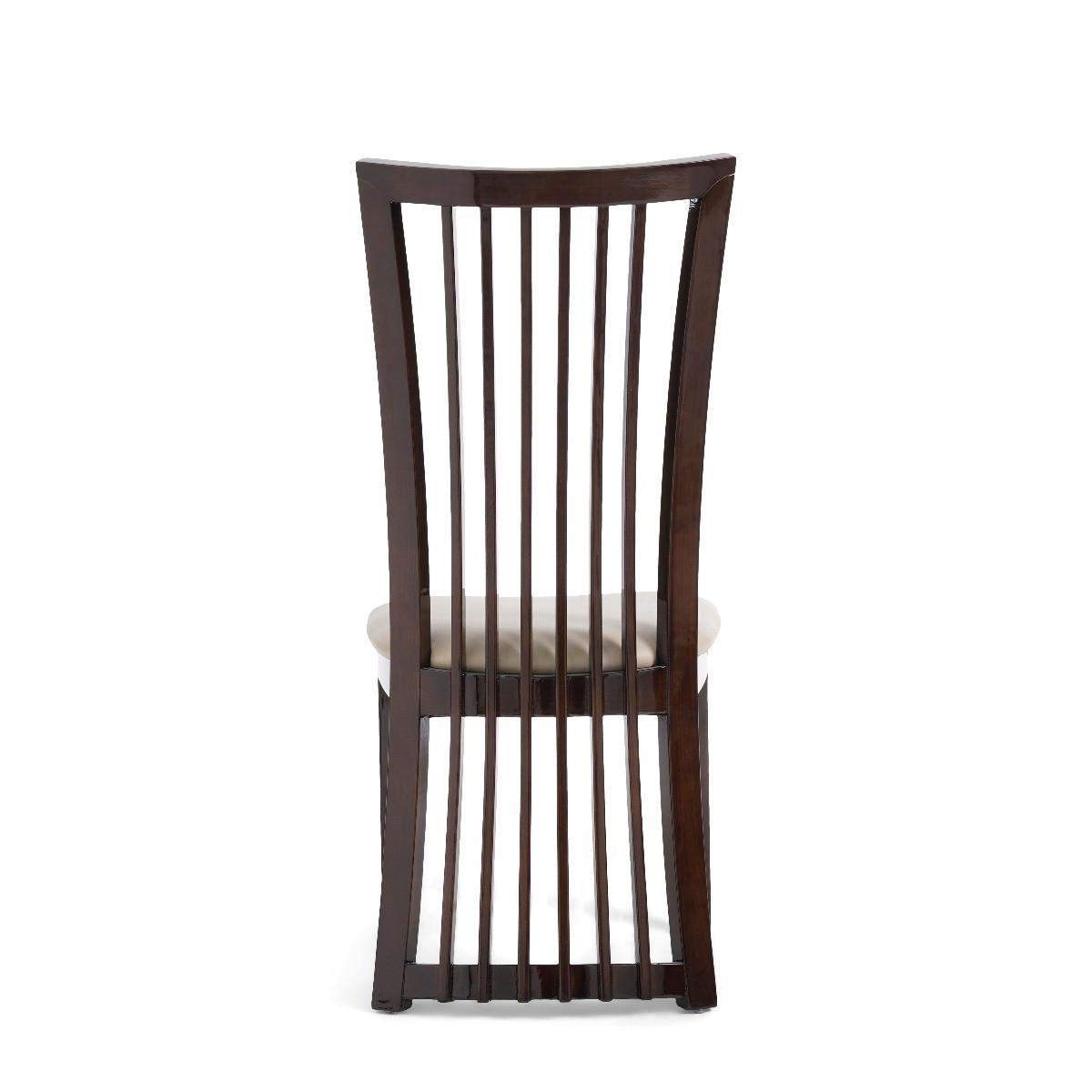 Reni Solid Wood and Leather Dining Chairs - Cream – image 5