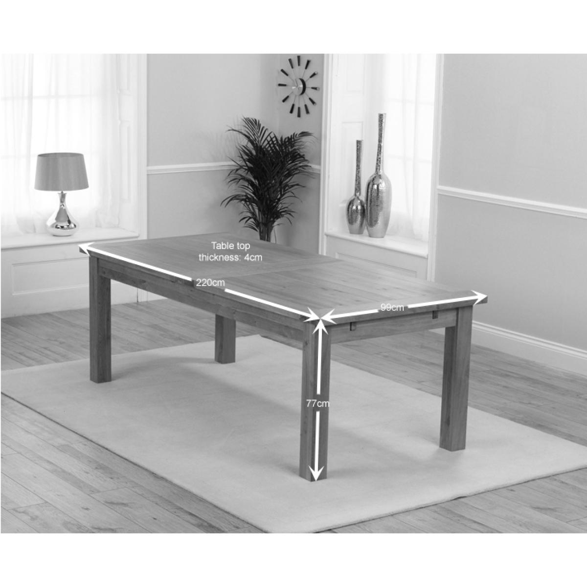 Normandy 220cm Solid Oak Extending Dining Table with Vermont Chairs - Grey, 6 Chairs – image 7
